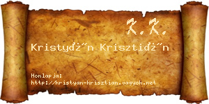 Kristyán Krisztián névjegykártya